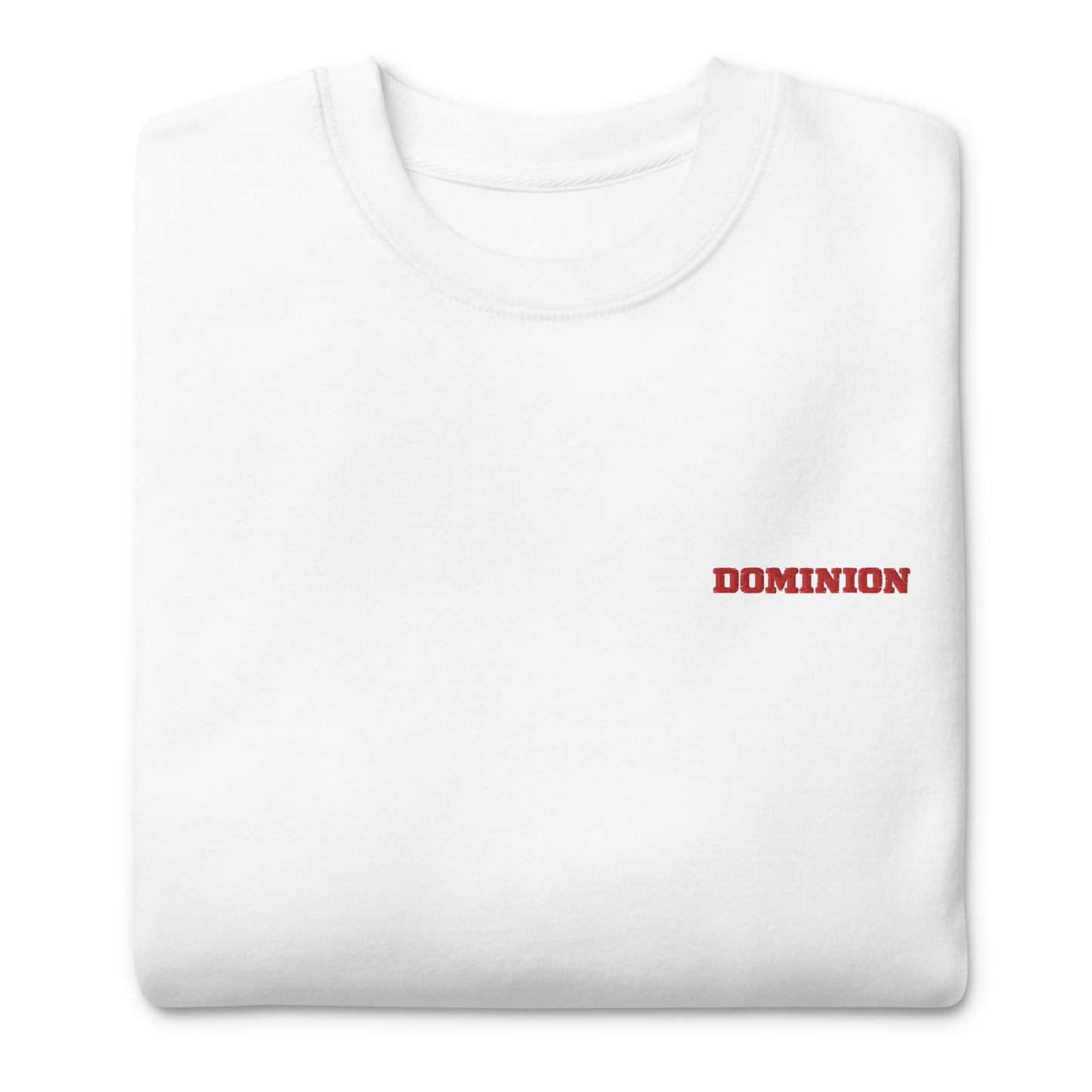 Embroidered Dominion Network Red Unisex Premium Sweatshirt
