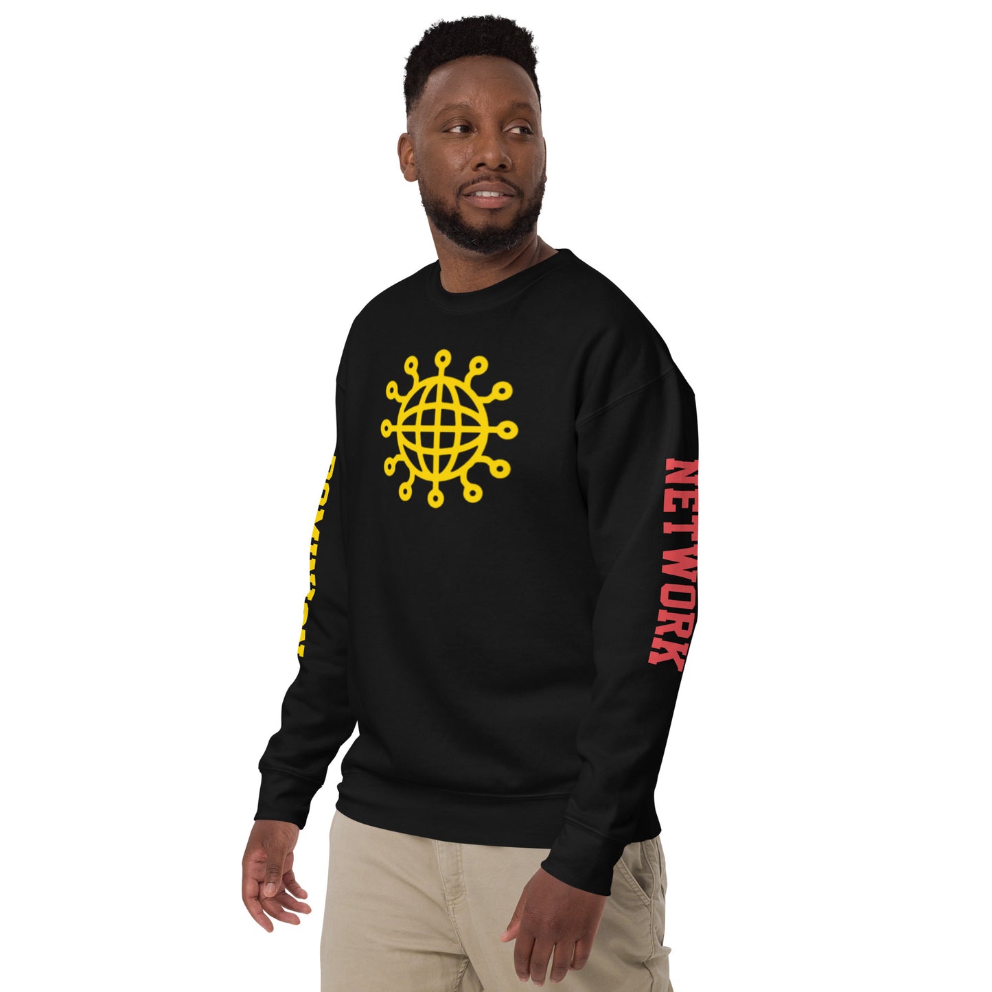 Dominion Network Gold Front & Sleeve Design Unisex Premium Sweatshirt